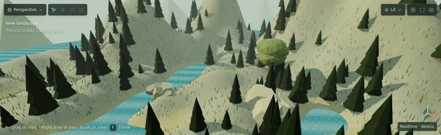 Live shared-workspace terrain preview using the alpine recipe.