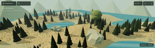 Live shared-workspace terrain preview using the dunes recipe.