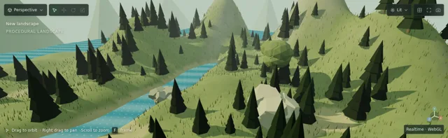 Live shared-workspace terrain preview using the highlands recipe.