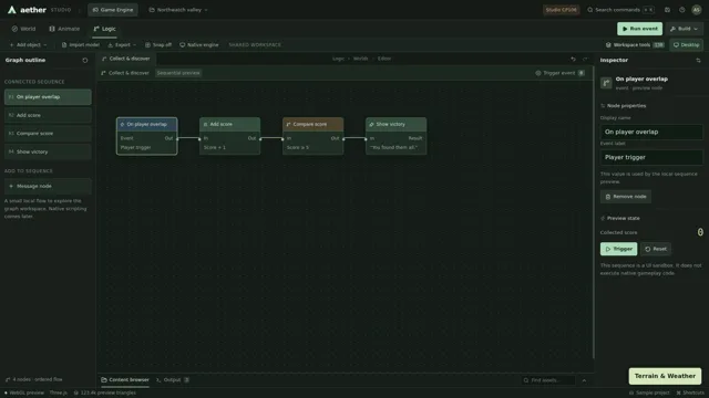 The shared Logic workspace previews an overlap, score and comparison sequence.