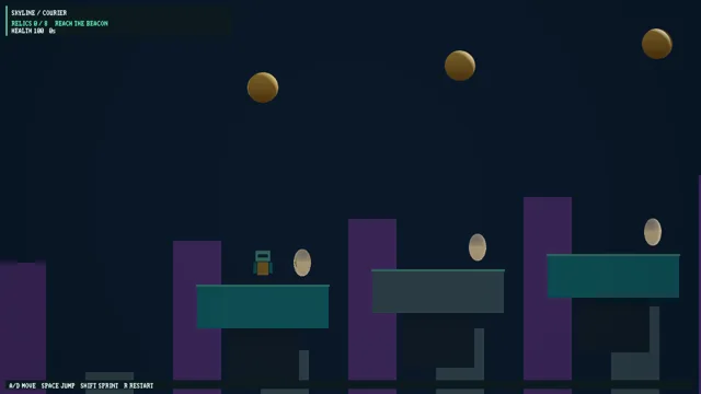 Native Vulkan launch-frame preview of the platformer sample, with collectible objectives and a game HUD.