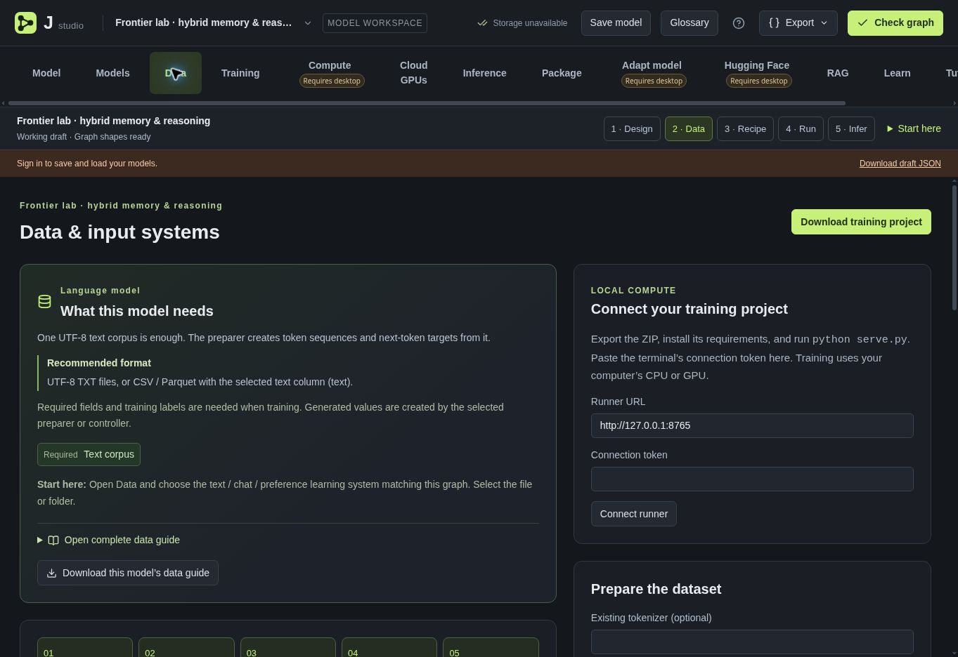 J Studio: start with your data